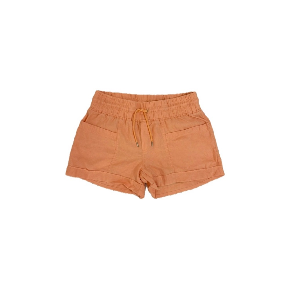 Athleta Women’s Cabo Linen 4” Shorts in Bright Coral Orange - Size 8
